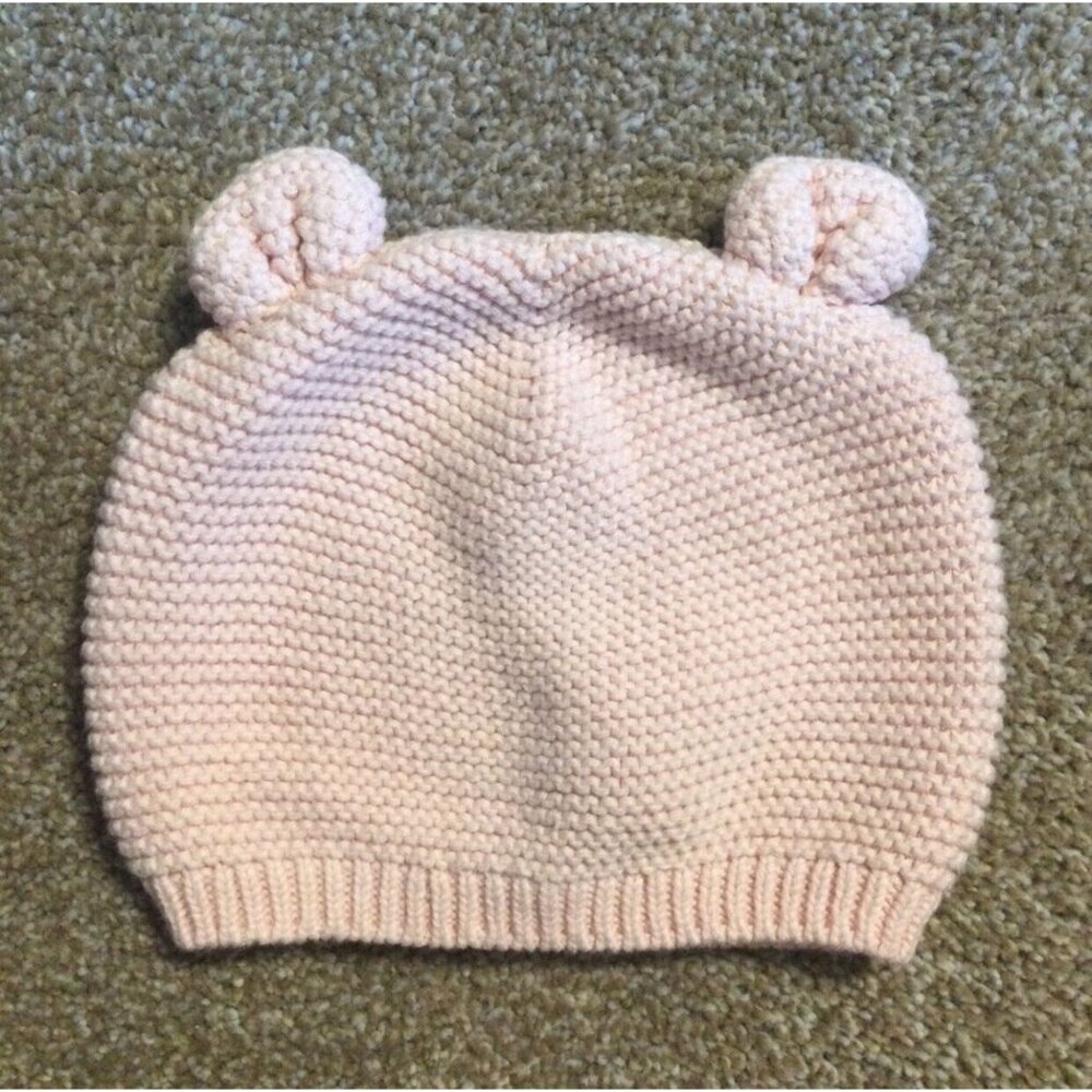 6M to 12M VGUC GAP Pink Knit Beanie Hat With Ears